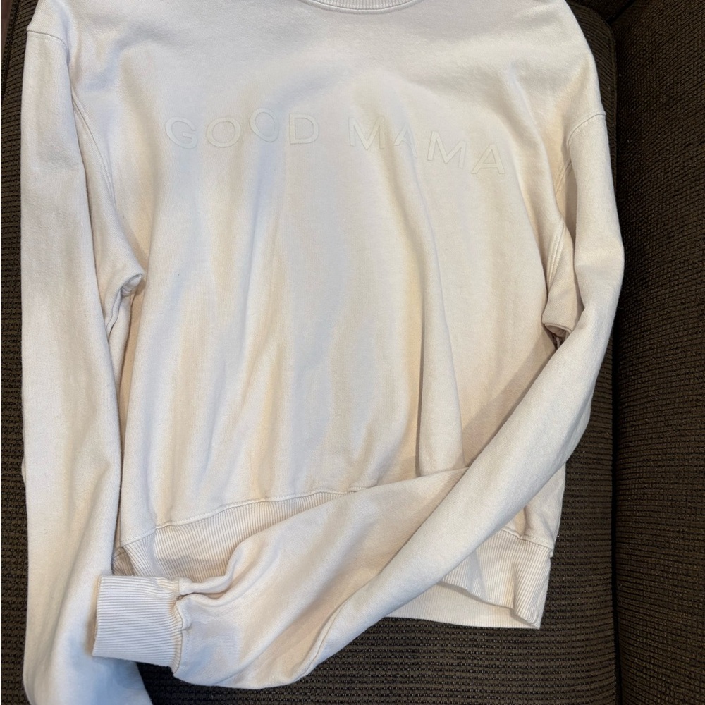 Good American Bone Sweatshirt with Embossed Logo